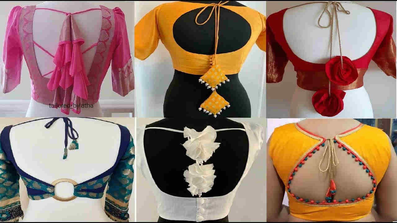 Top 10 Latest Blouse Designs photos with saree for special function